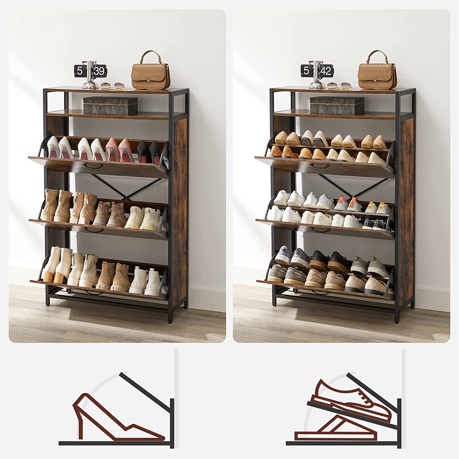 Schuhschrank mit 3 Klappen
