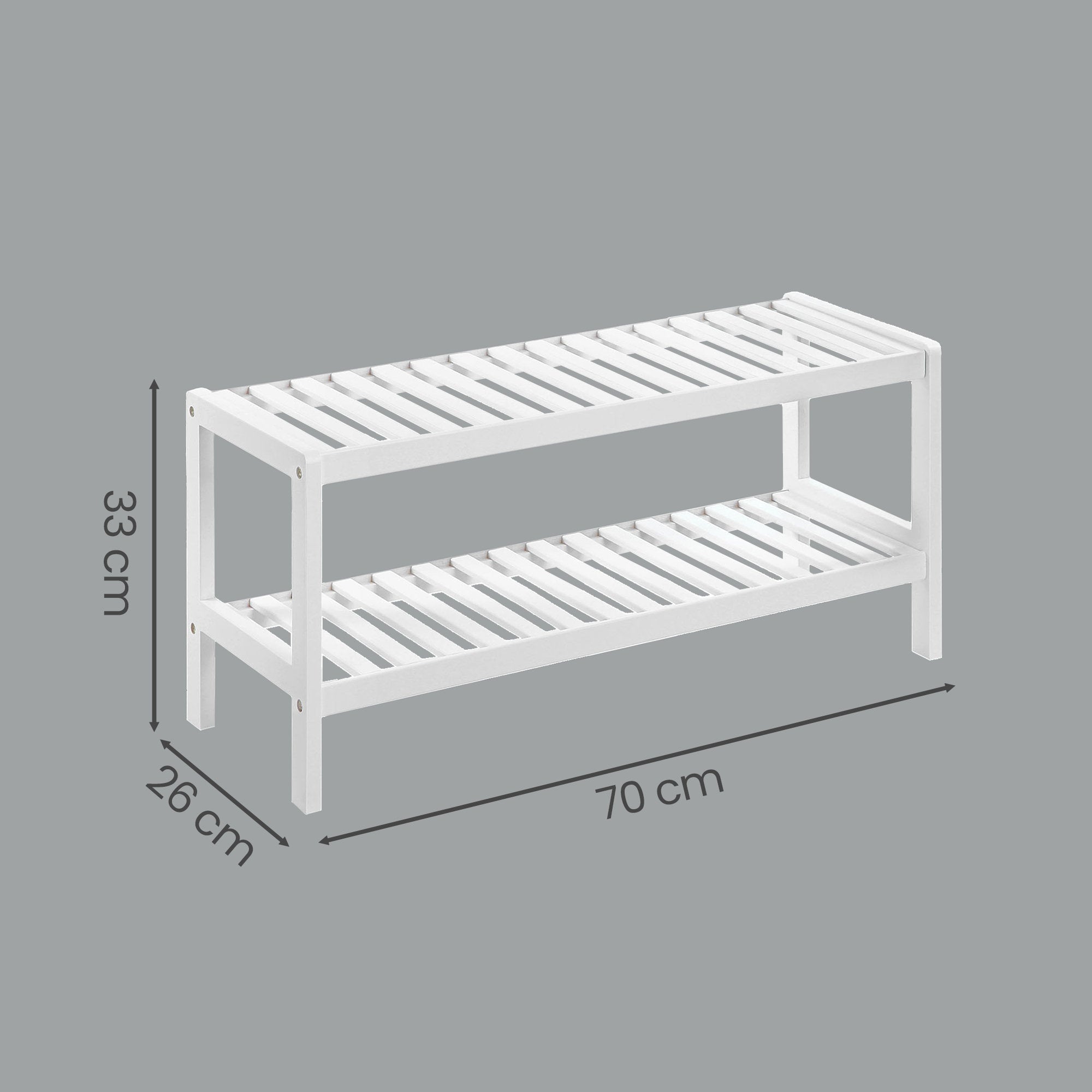 2 stufiges Schuhregal, Schuhablage aus Bambus, Schuh-Organizer