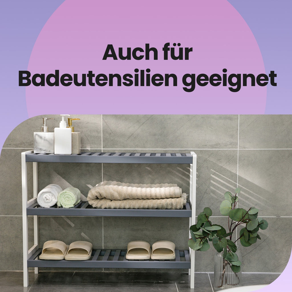 Schuhregal aus Bambus mit 3 Ebenen