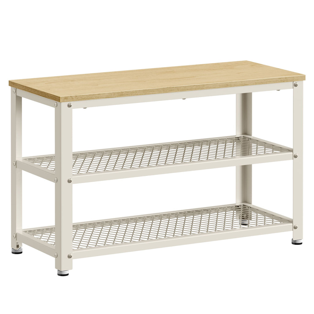 Schuhbank mit 2 Gitterablagen, Schuhregal, 30 x 73 x 45 cm