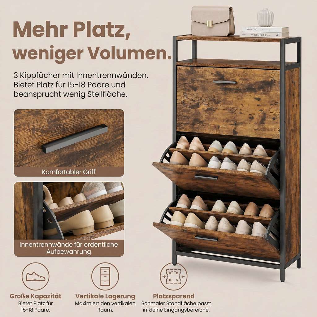 Schuhschrank schmal, Schuhregal, Schuhkipper