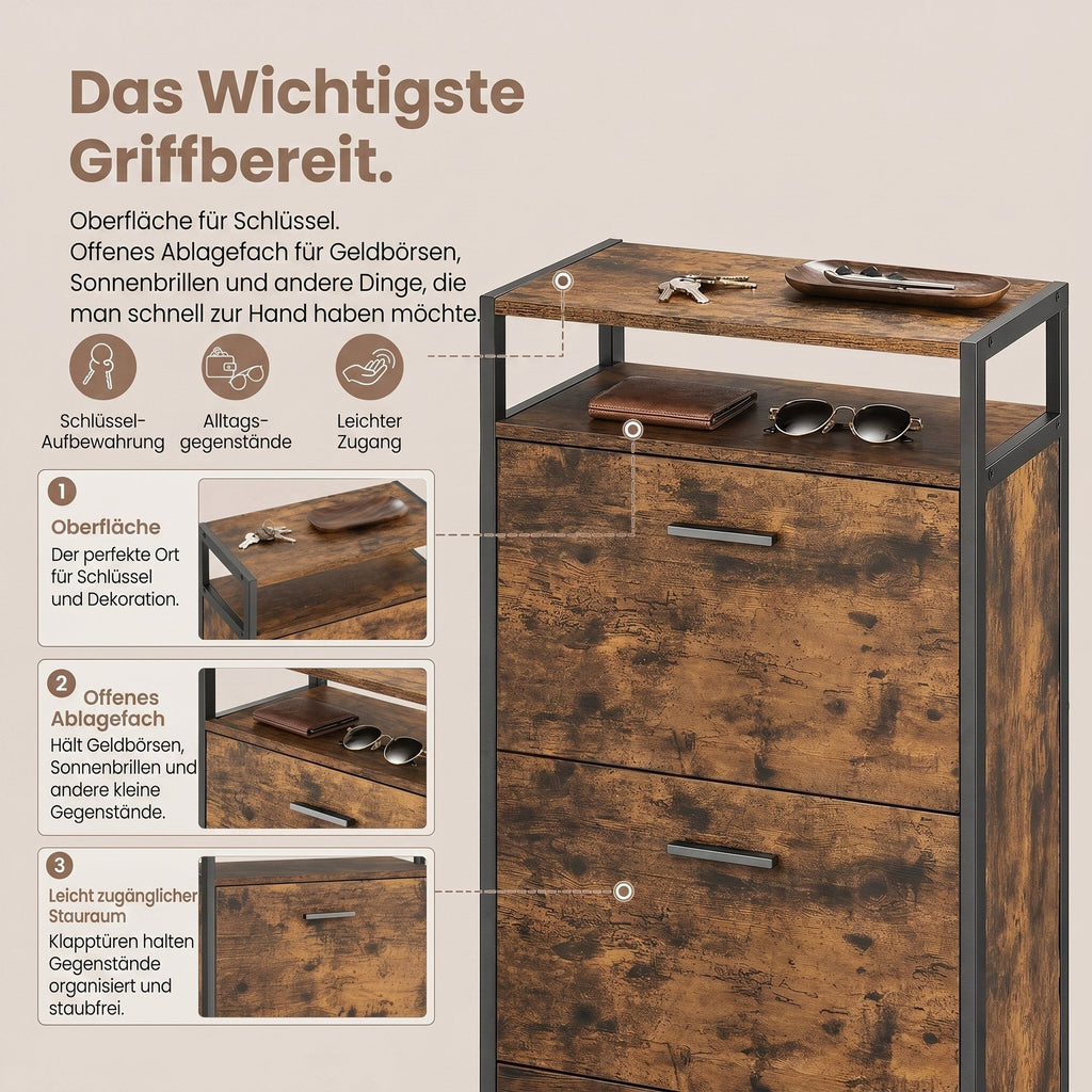 Schuhschrank schmal, Schuhregal, Schuhkipper
