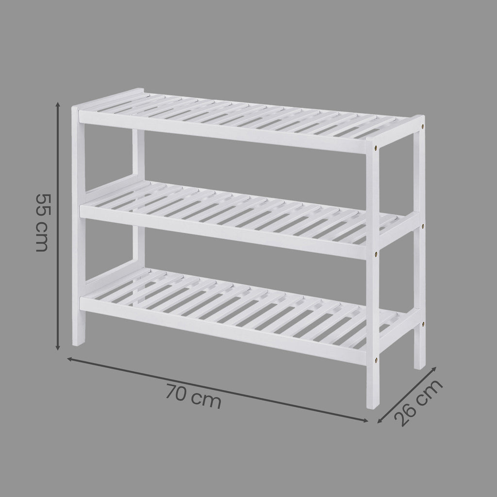 3 stufiges Regal für Schuhe, Schuhablage aus Bambus, Schuh-Organizer