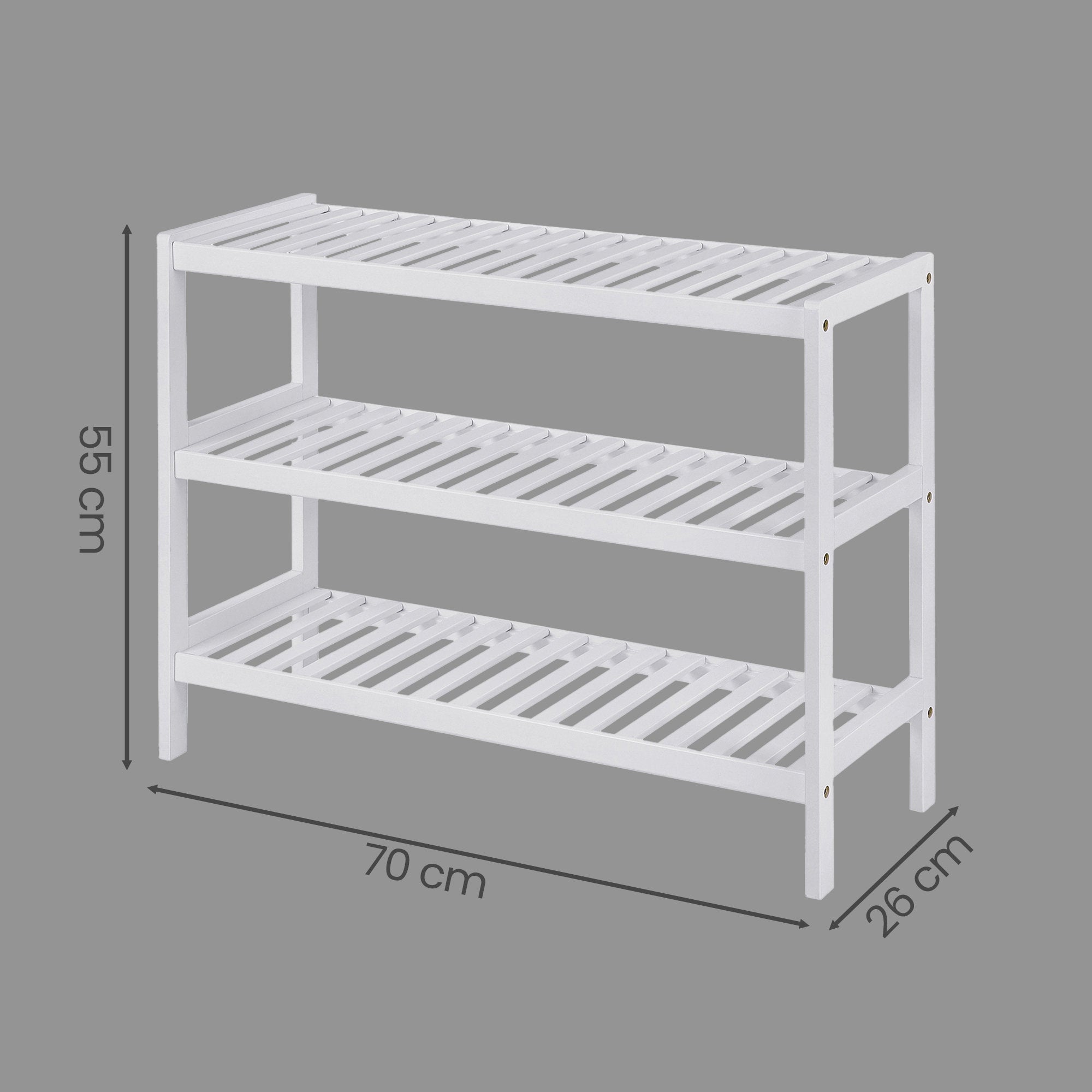 3 stufiges Regal für Schuhe, Schuhablage aus Bambus, Schuh-Organizer