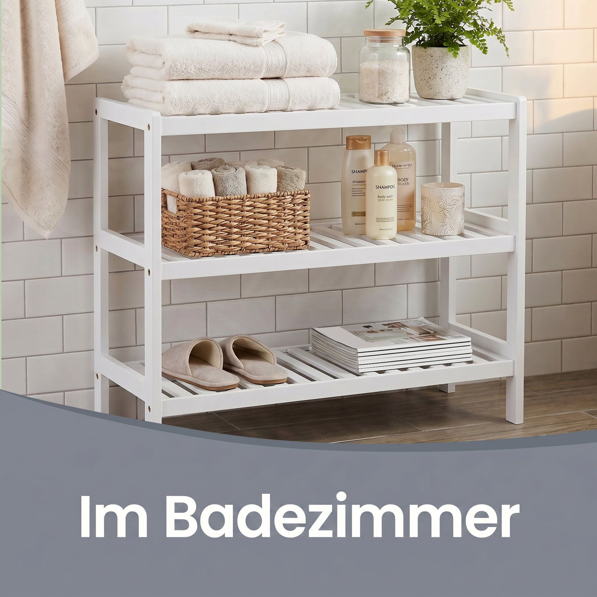 3 stufiges Regal für Schuhe, Schuhablage aus Bambus, Schuh-Organizer