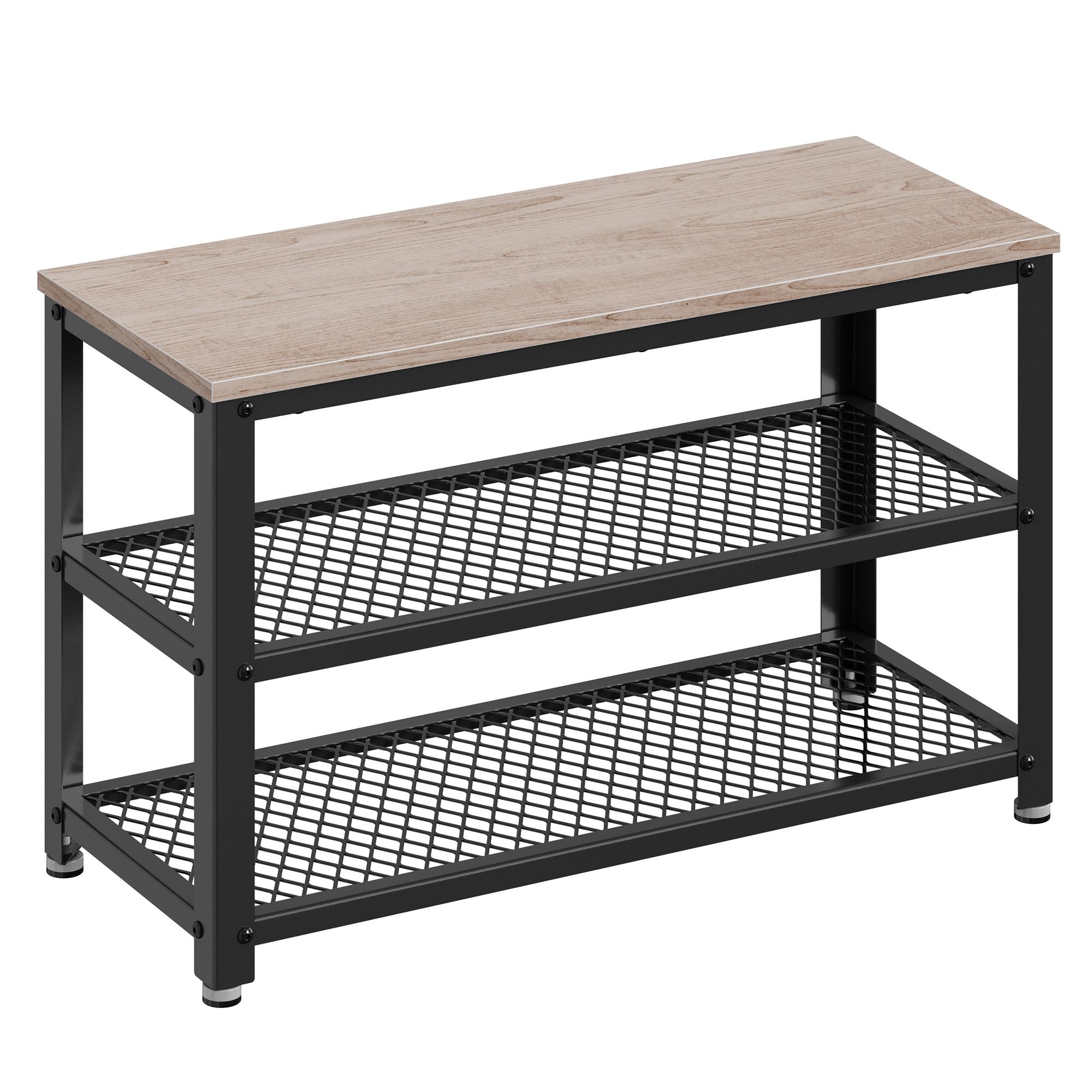 Schuhbank mit 2 Gitterablagen, Schuhregal, 30 x 73 x 45 cm