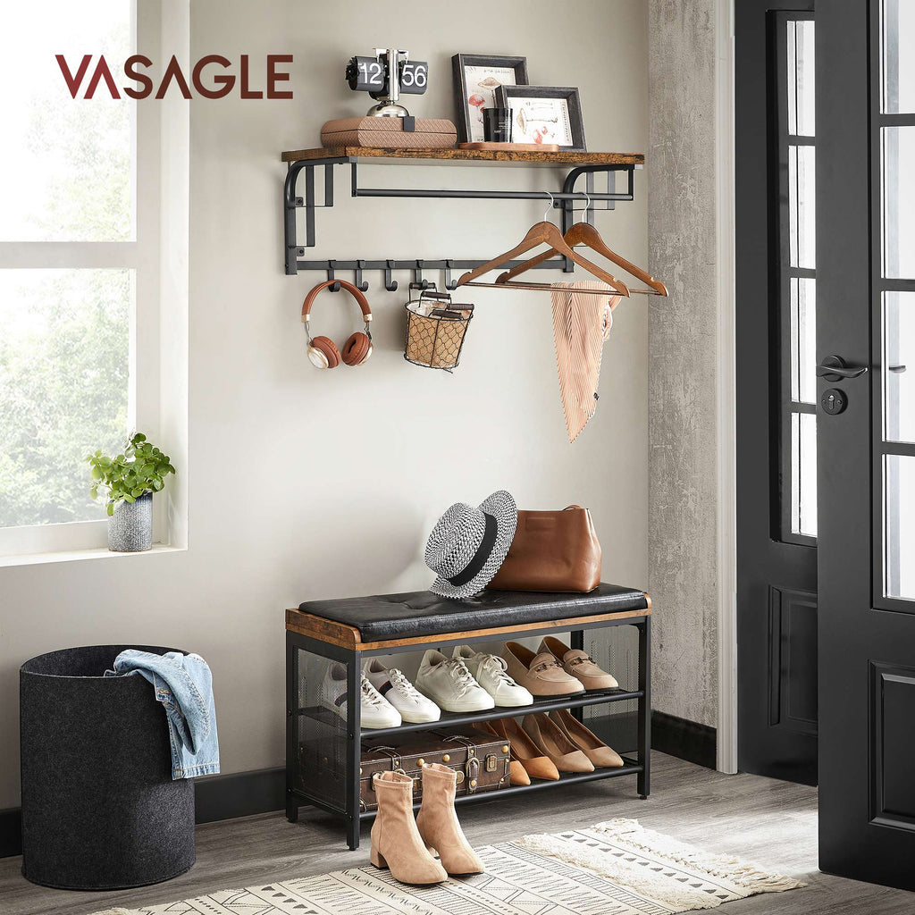 Wandgarderobe mit 5 abnehmbaren Haken