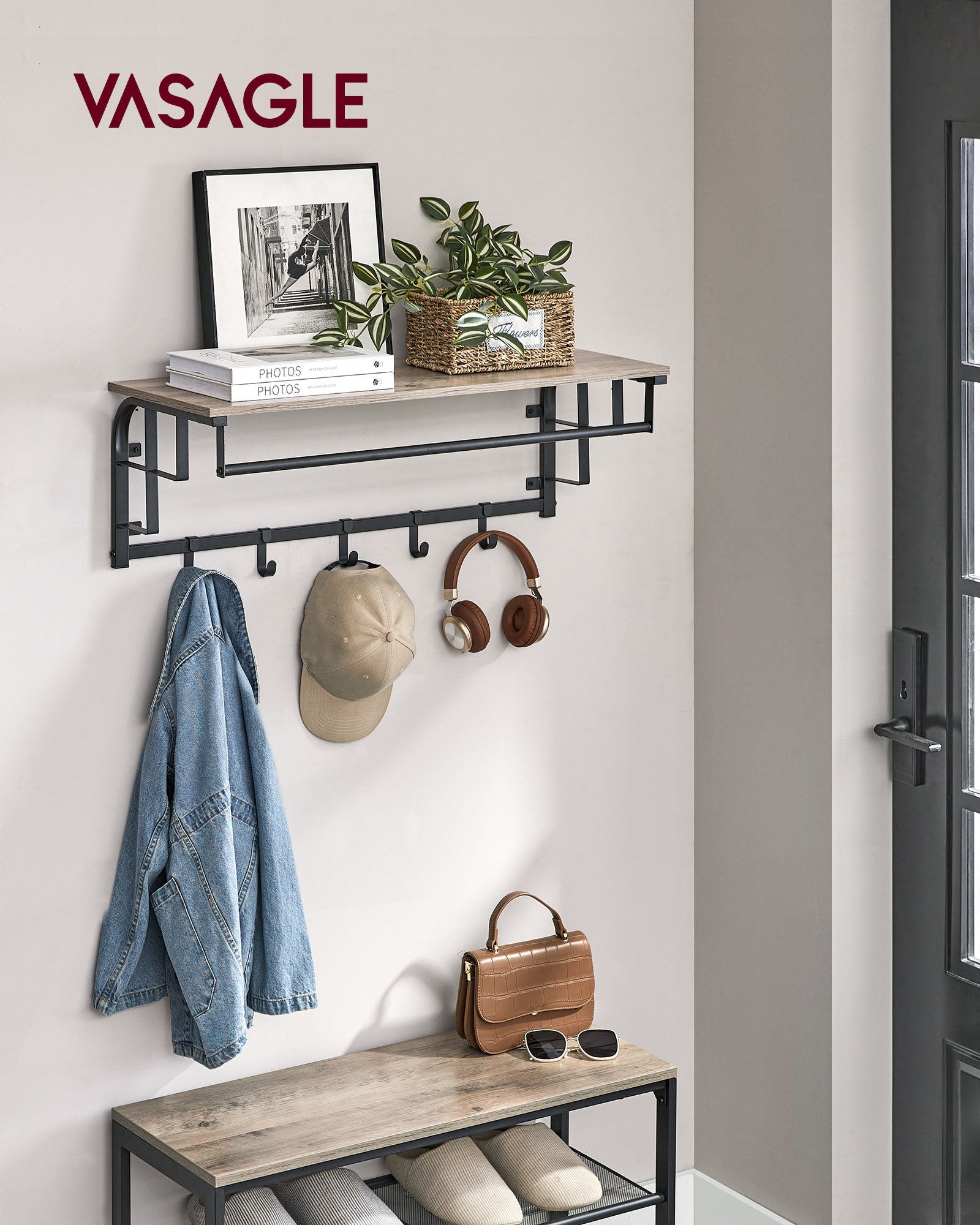 Wandgarderobe mit 5 Haken