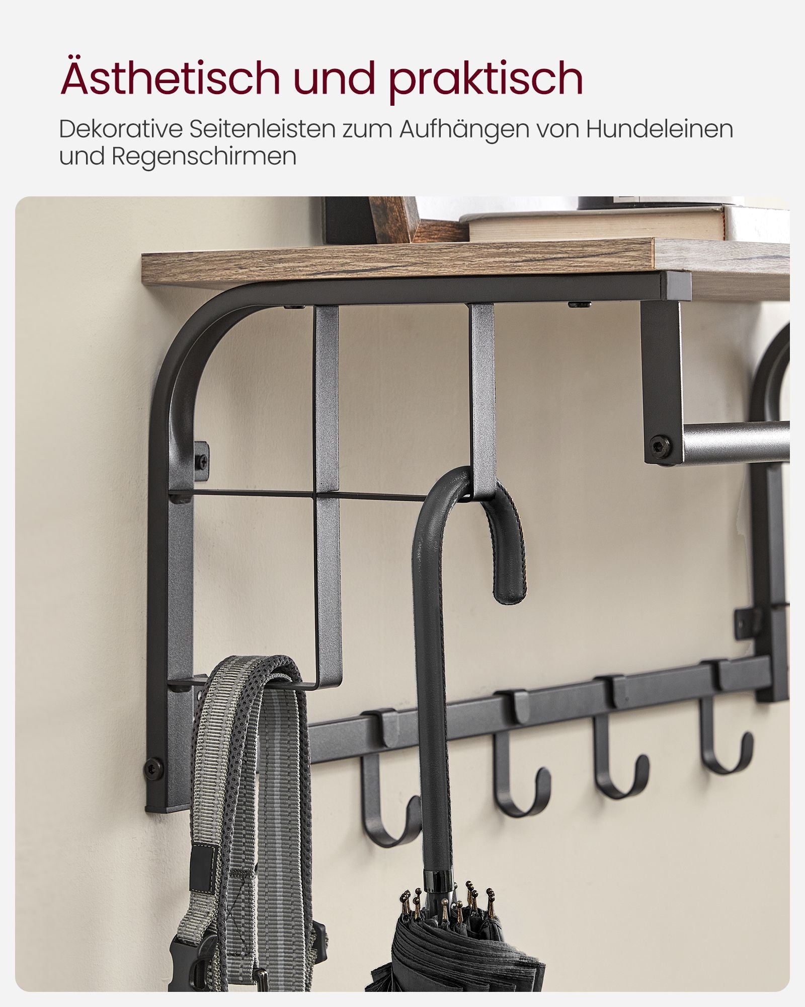 Wandgarderobe mit 5 Haken
