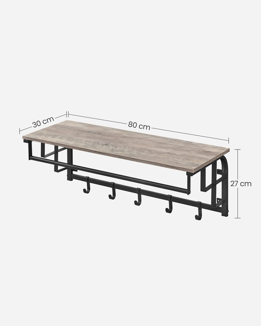 Wandgarderobe mit 5 Haken