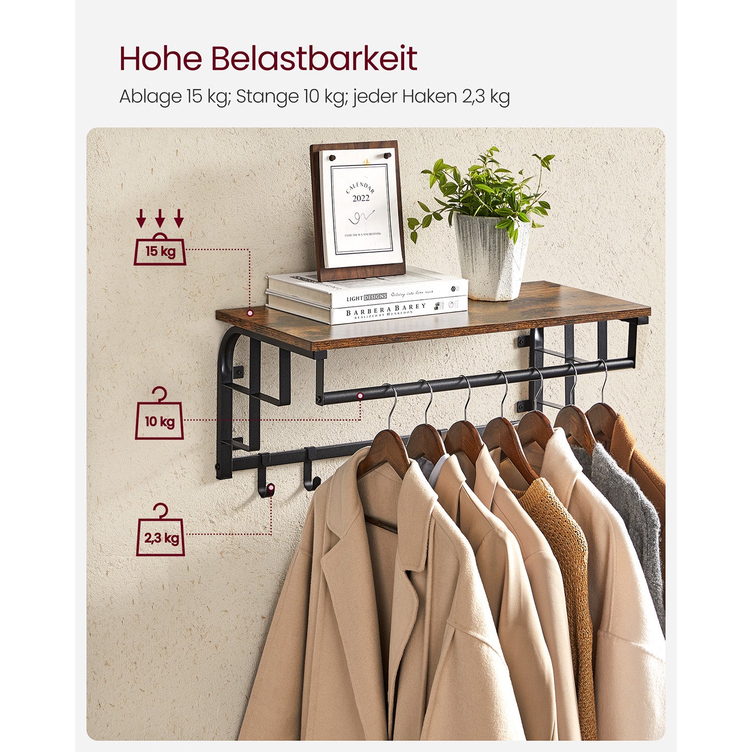 Industrie-Design Wandgarderobe