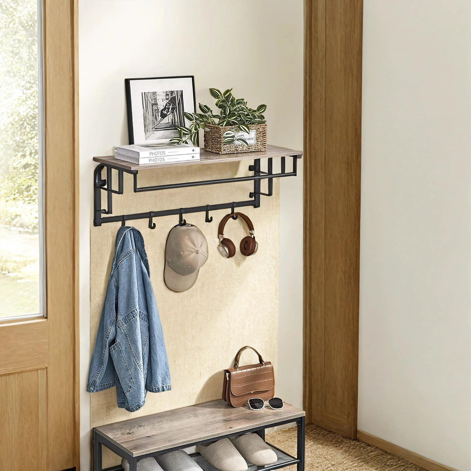 Wandgarderobe mit 5 Haken