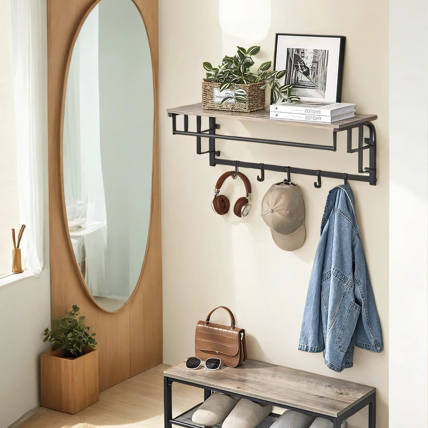 Wandgarderobe mit 5 Haken