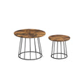Couchtisch 2er Set mit Stahlgestell vintagebraun