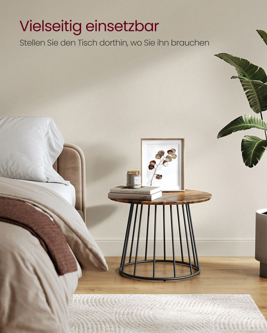 Couchtisch 2er Set mit Stahlgestell vintagebraun