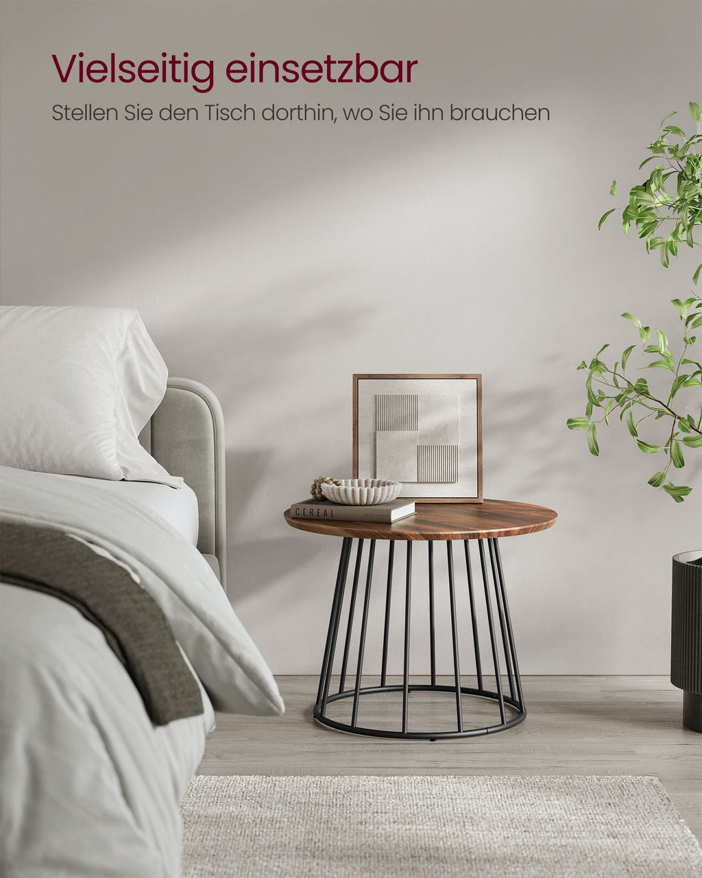 Couchtisch 2er Set mit Stahlgestell naturwalnussfarben