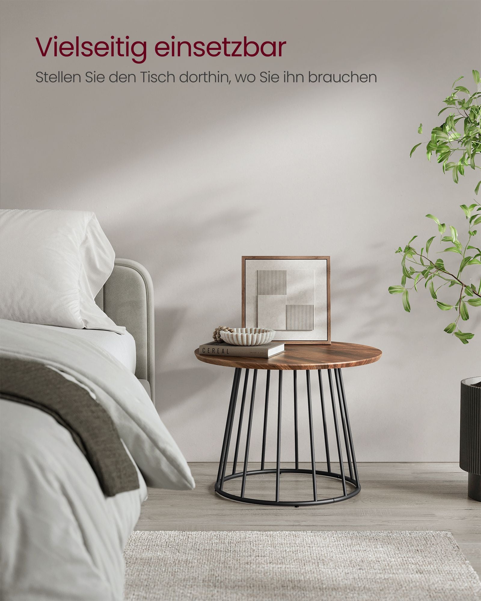 Couchtisch 2er Set mit Stahlgestell naturwalnussfarben