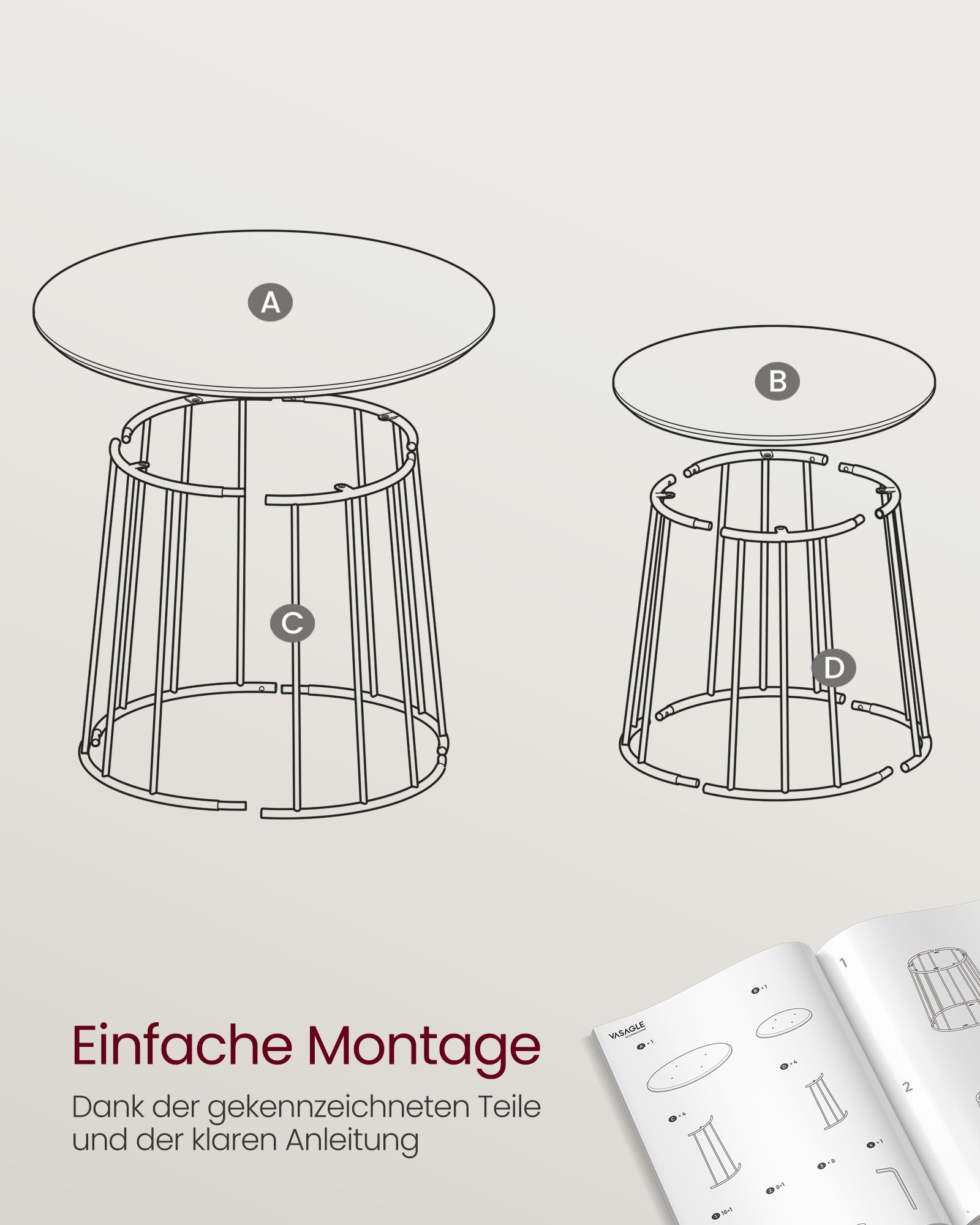 Couchtisch 2er Set mit Stahlgestell naturwalnussfarben