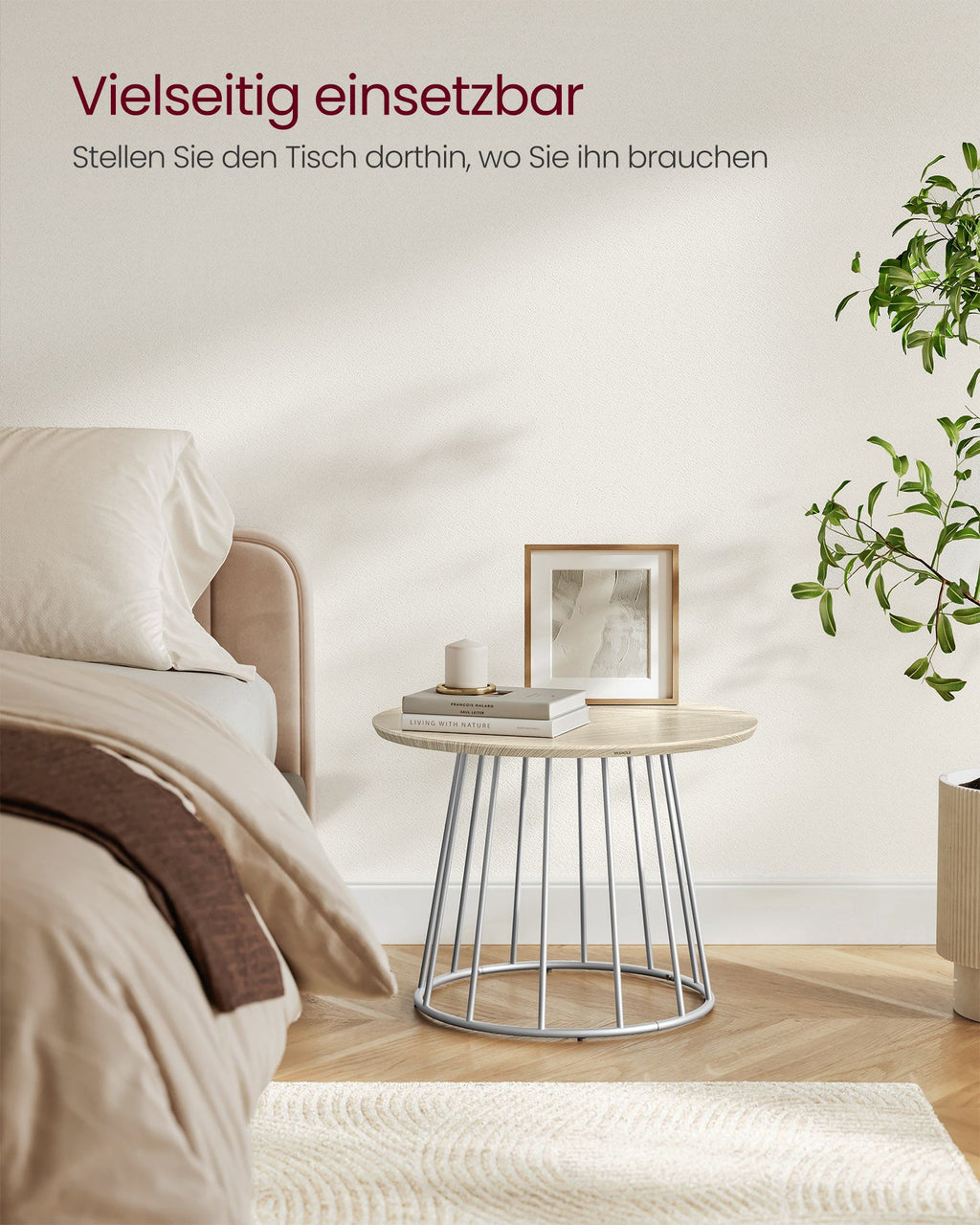 Couchtisch 2er Set mit Stahlgestell naturbeige