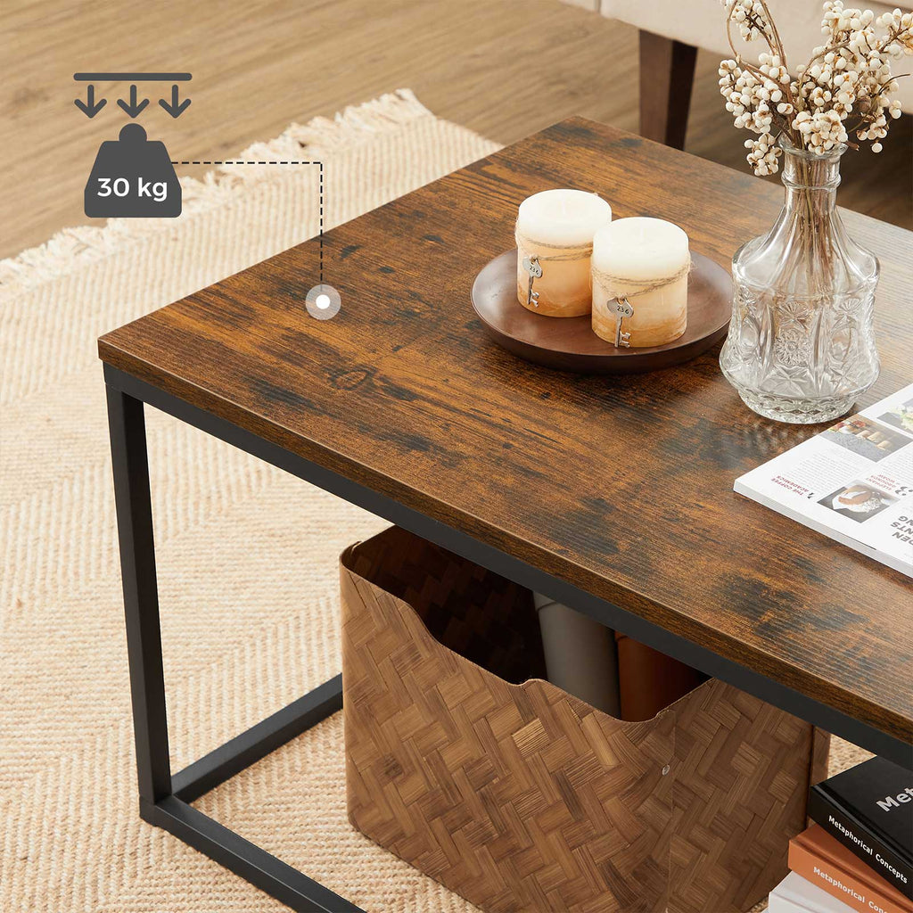 Couchtisch mit Metallgestell vintagebraun-schwarz