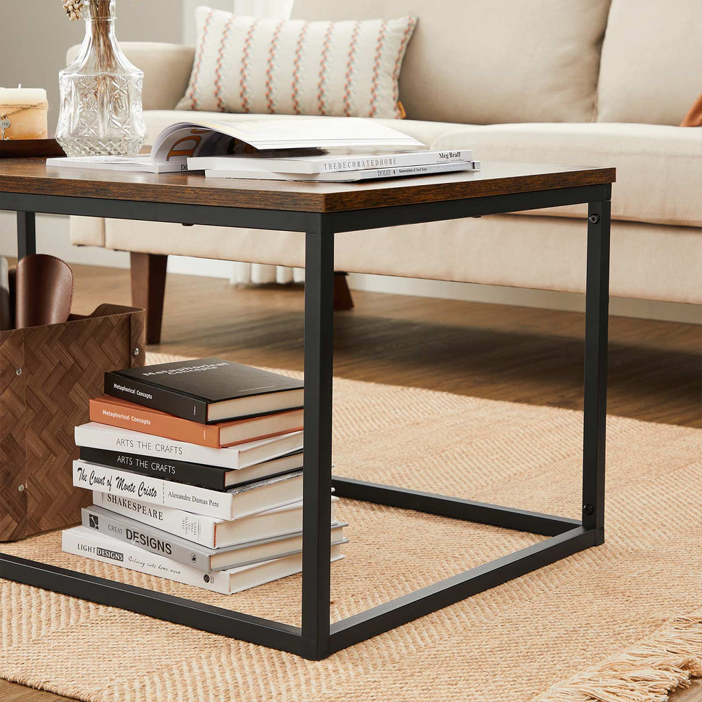 Couchtisch mit Metallgestell vintagebraun-schwarz