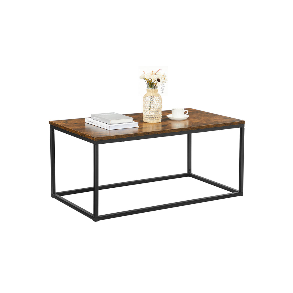 Couchtisch mit Metallgestell vintagebraun-schwarz