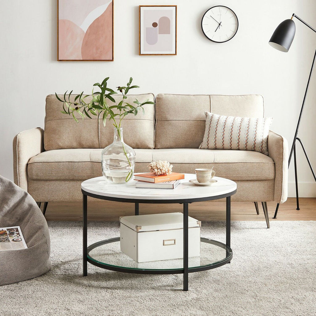 Couchtisch mit 2 Ablagen für Wohnzimmer