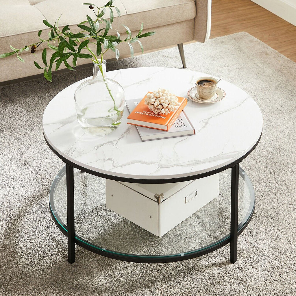 Couchtisch mit 2 Ablagen für Wohnzimmer