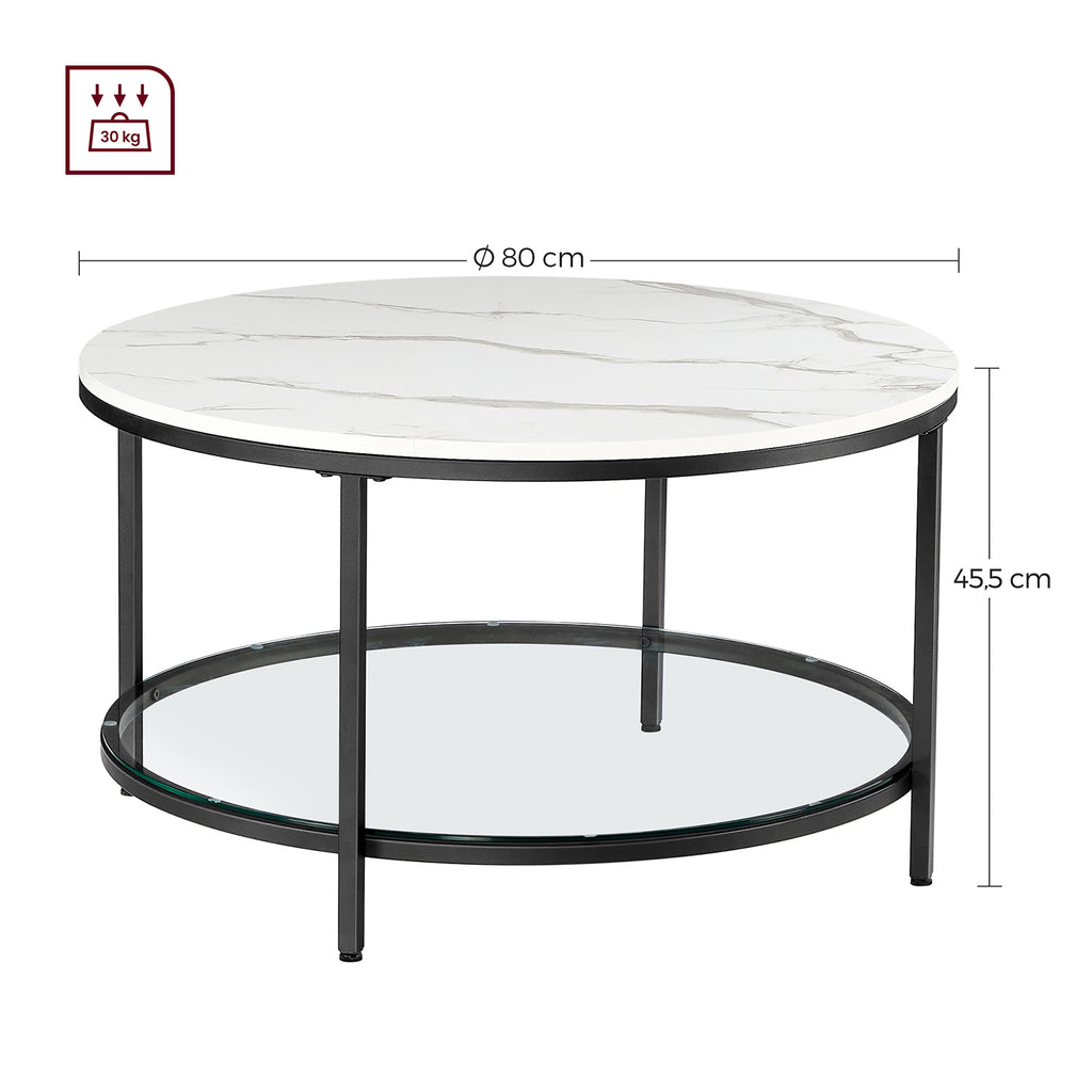 Couchtisch mit 2 Ablagen für Wohnzimmer