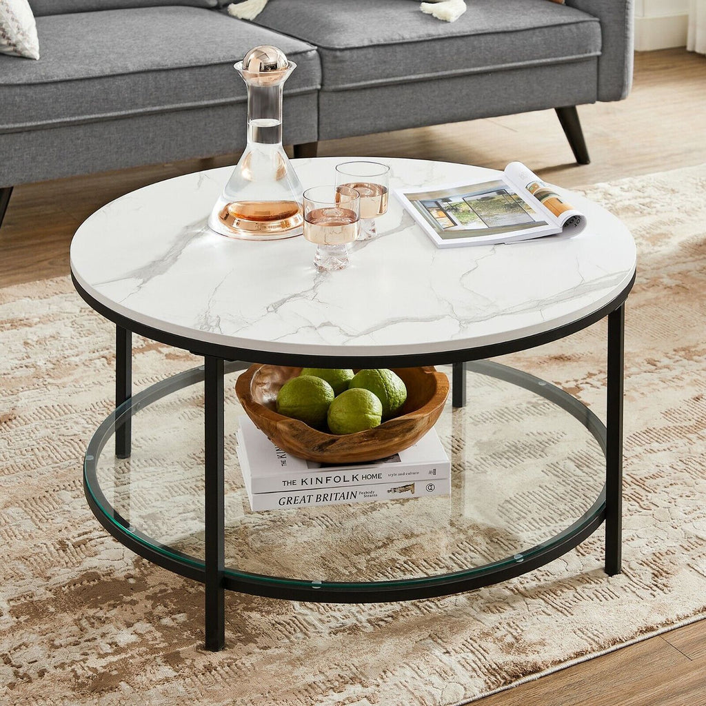 Couchtisch mit 2 Ablagen für Wohnzimmer