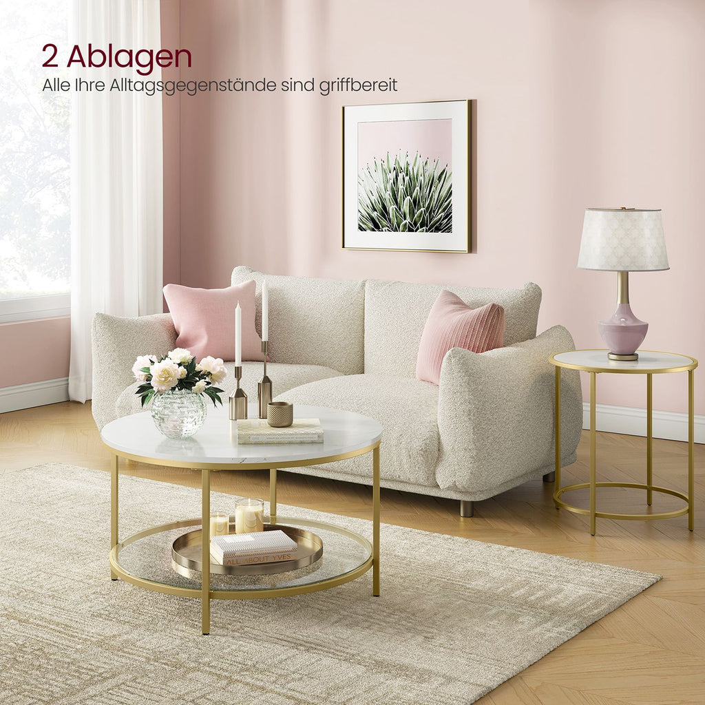 Couchtisch mit Glasplatte modern