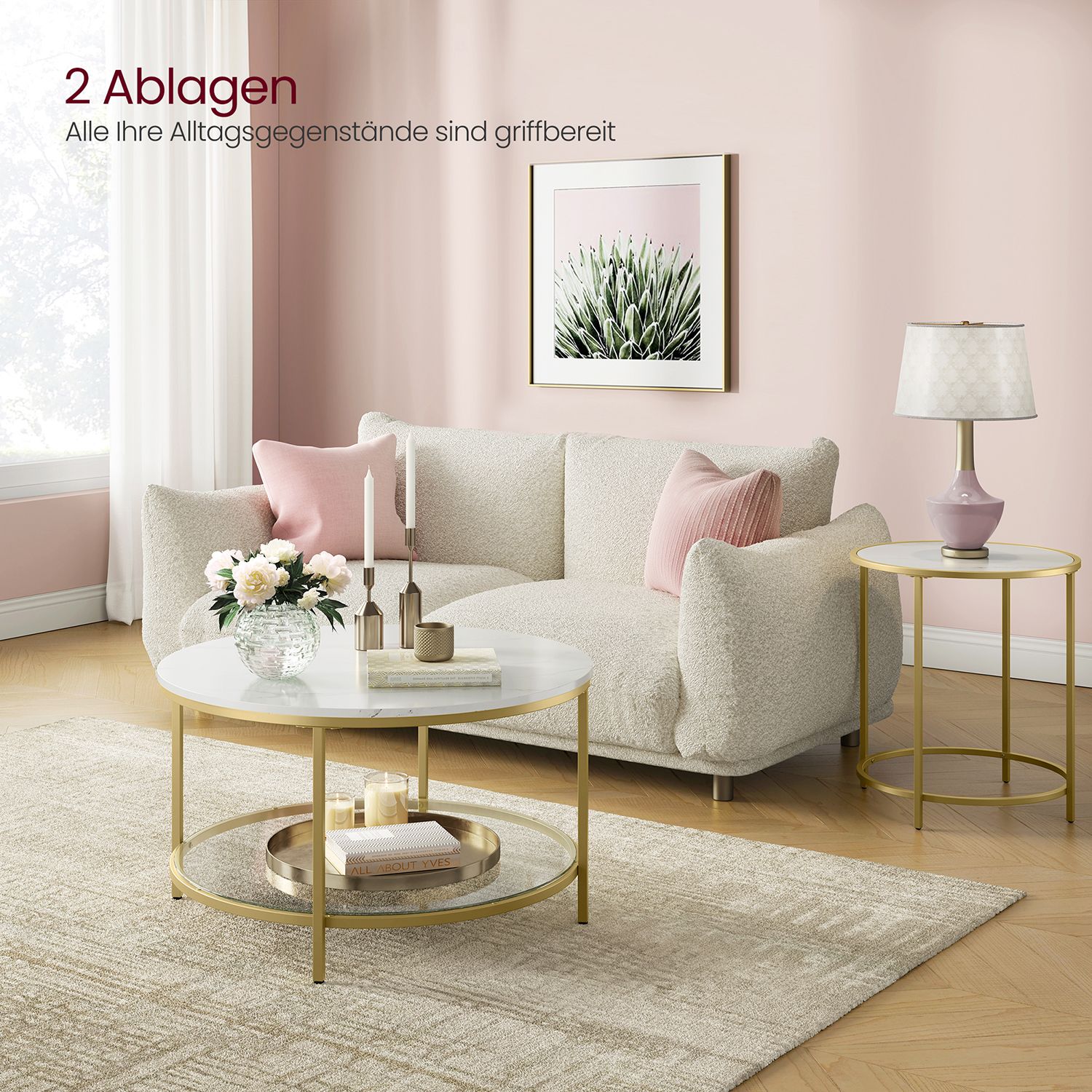 Couchtisch mit Glasplatte modern