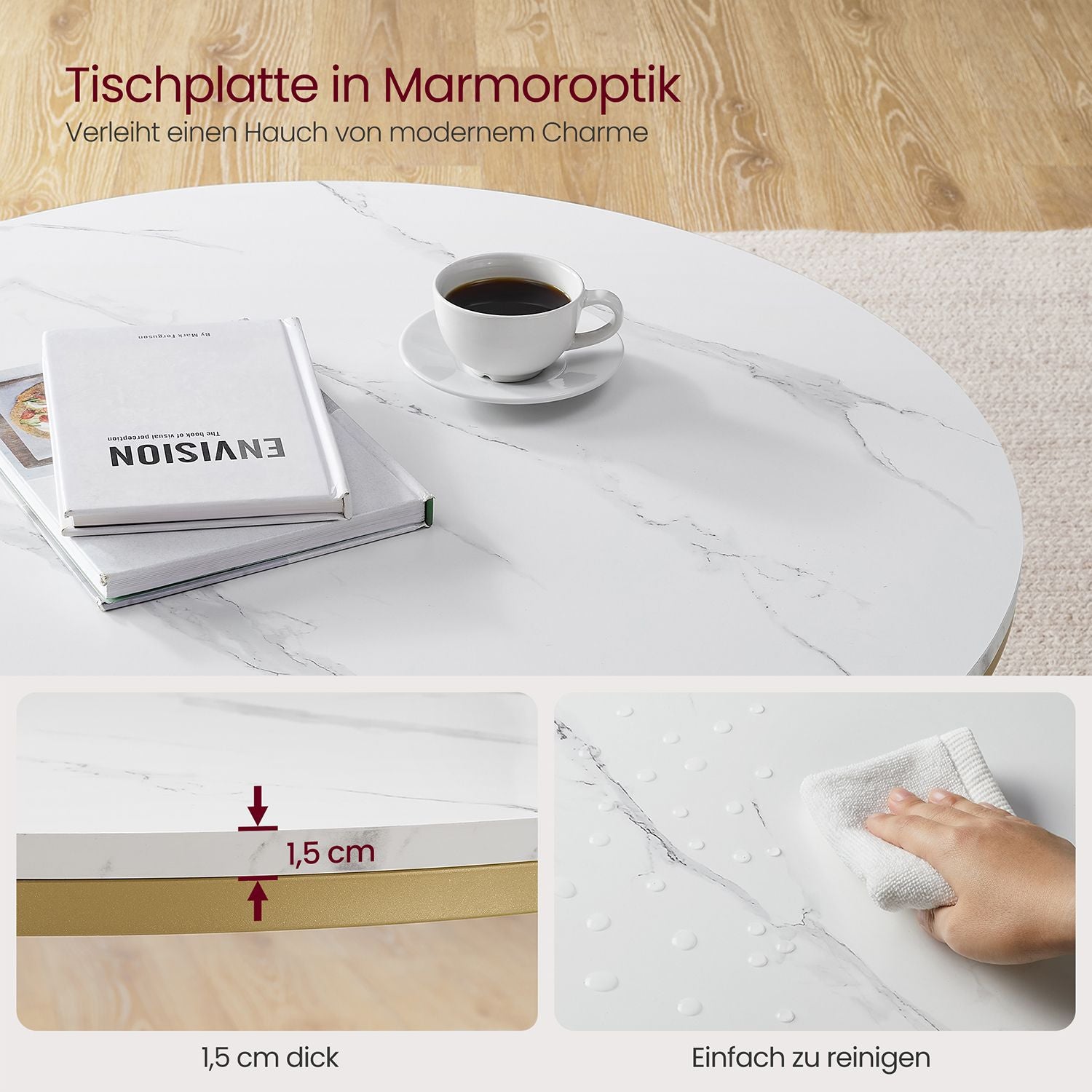 Couchtisch mit Glasplatte modern