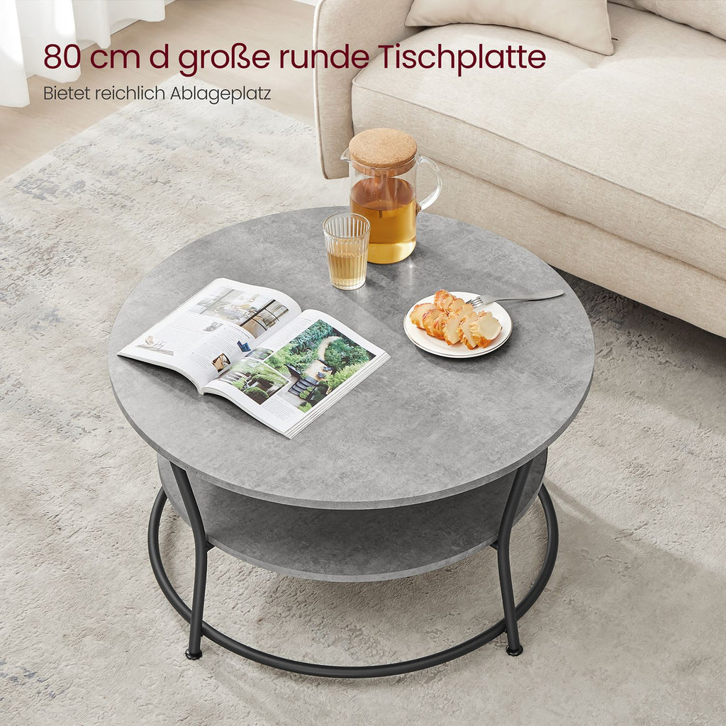 Couchtisch rund mit Ablage Industrie-Design