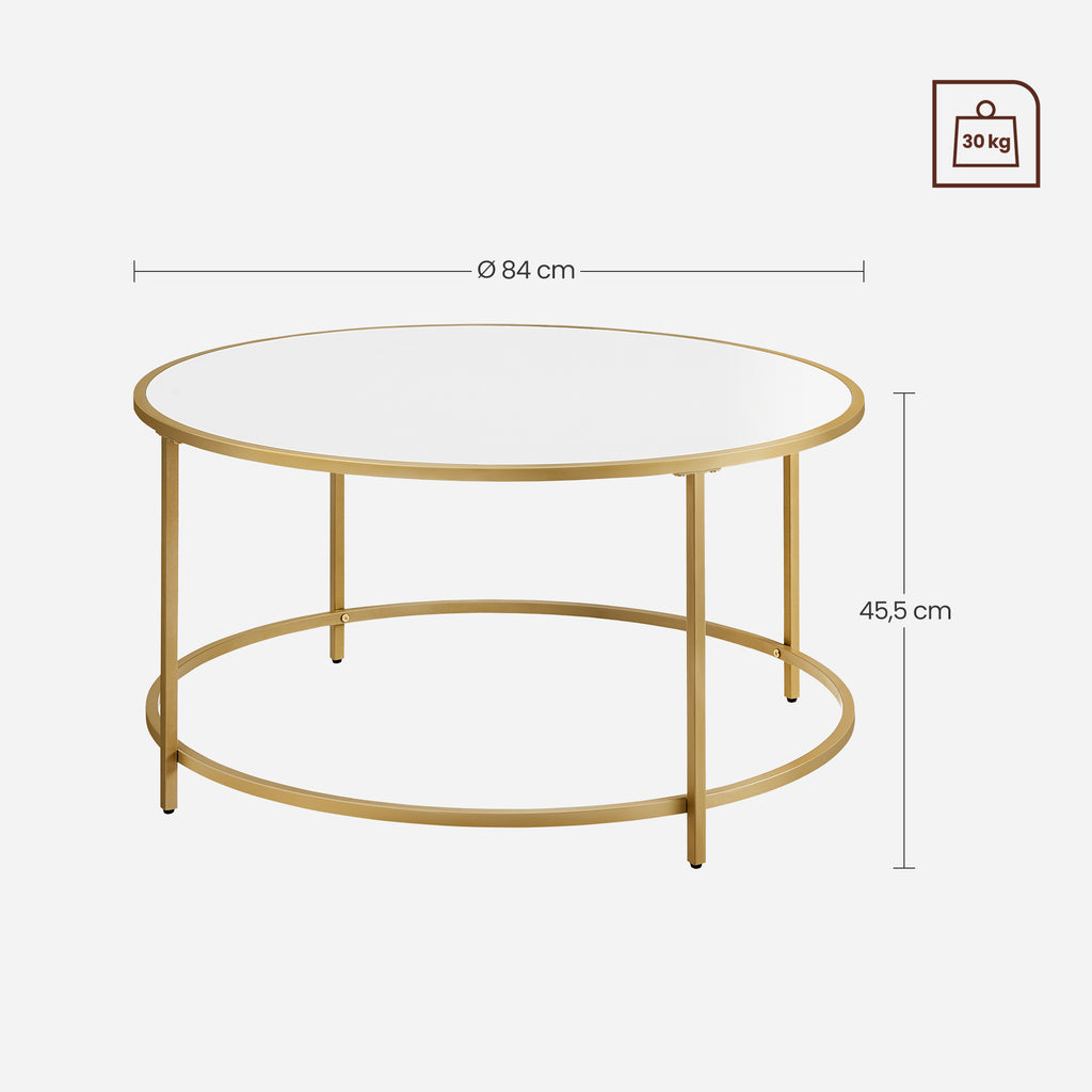 Runder Couchtisch mit Metallrahmen