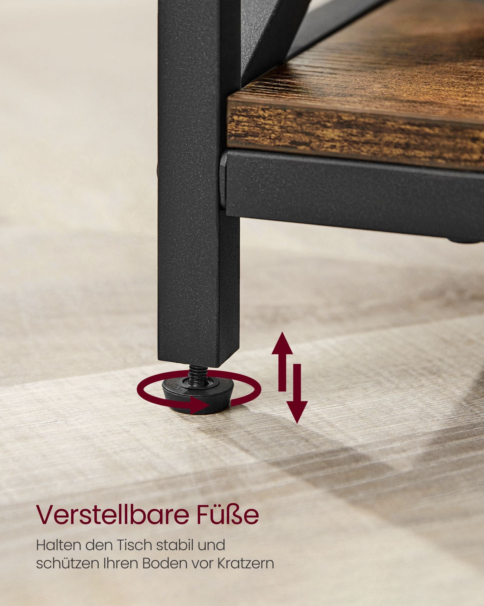 Höhenverstellbarer Kaffeetisch 60 x 100 x (48-62) cm