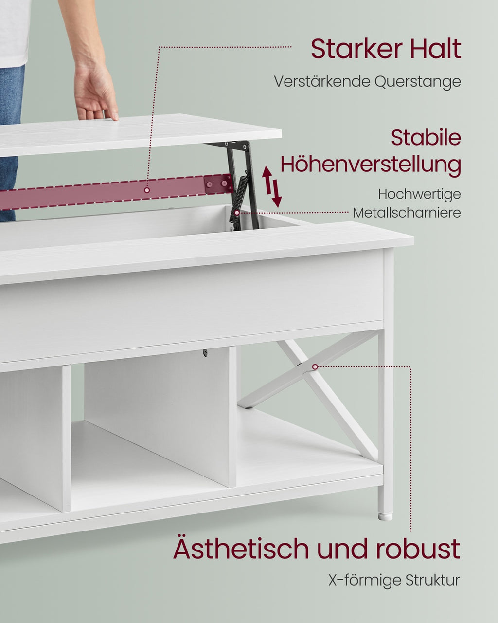 Couchtisch höhenverstellbarer Wohnzimmertisch
