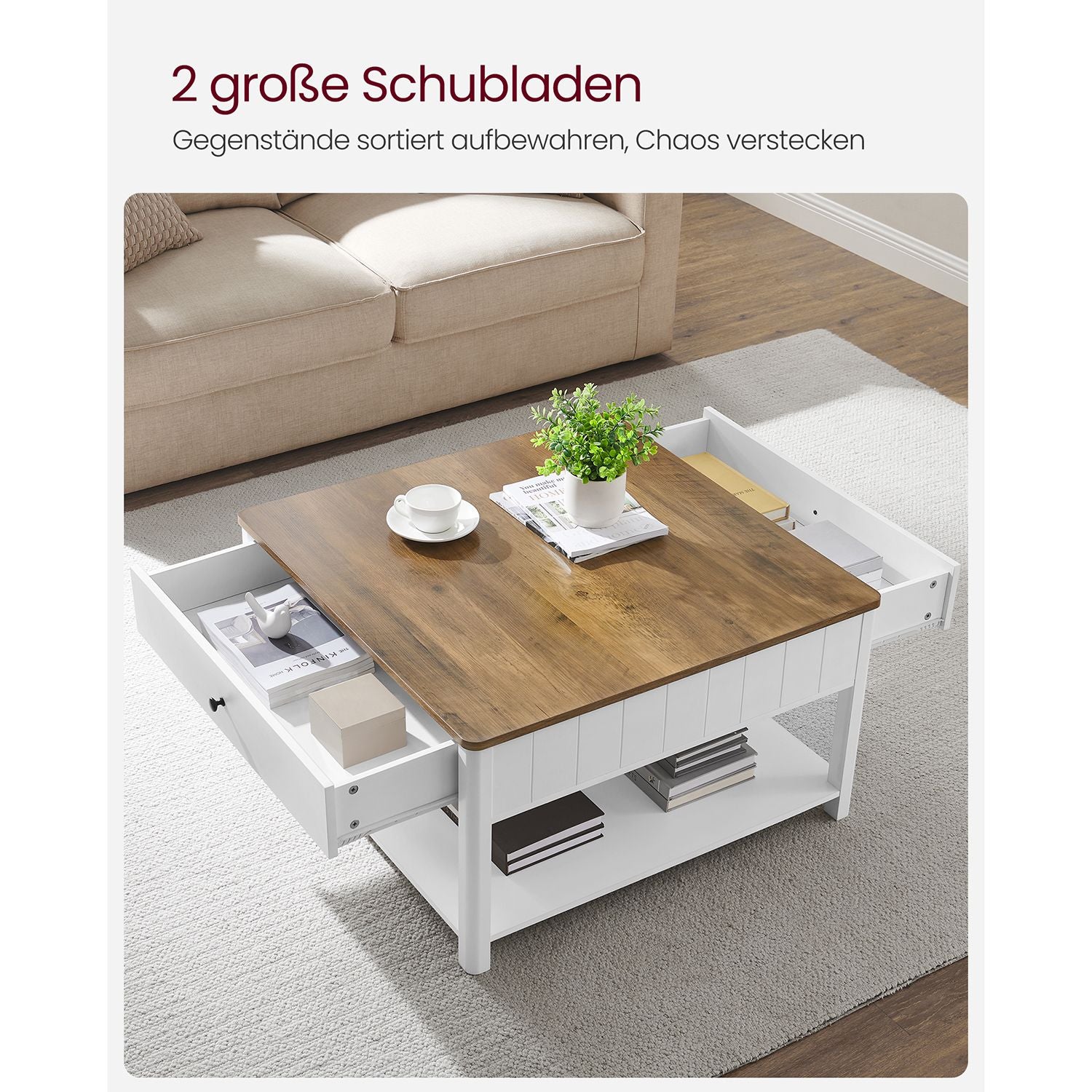Couchtisch mit 2 Schubladen