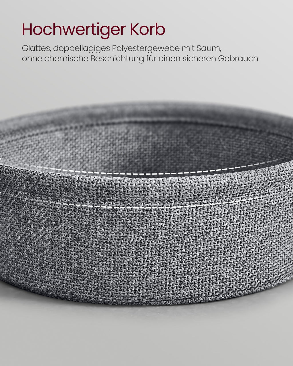 Couchtisch oval mit Stauraum und Stoffkorb Tintenschwarz-Schiefergrau