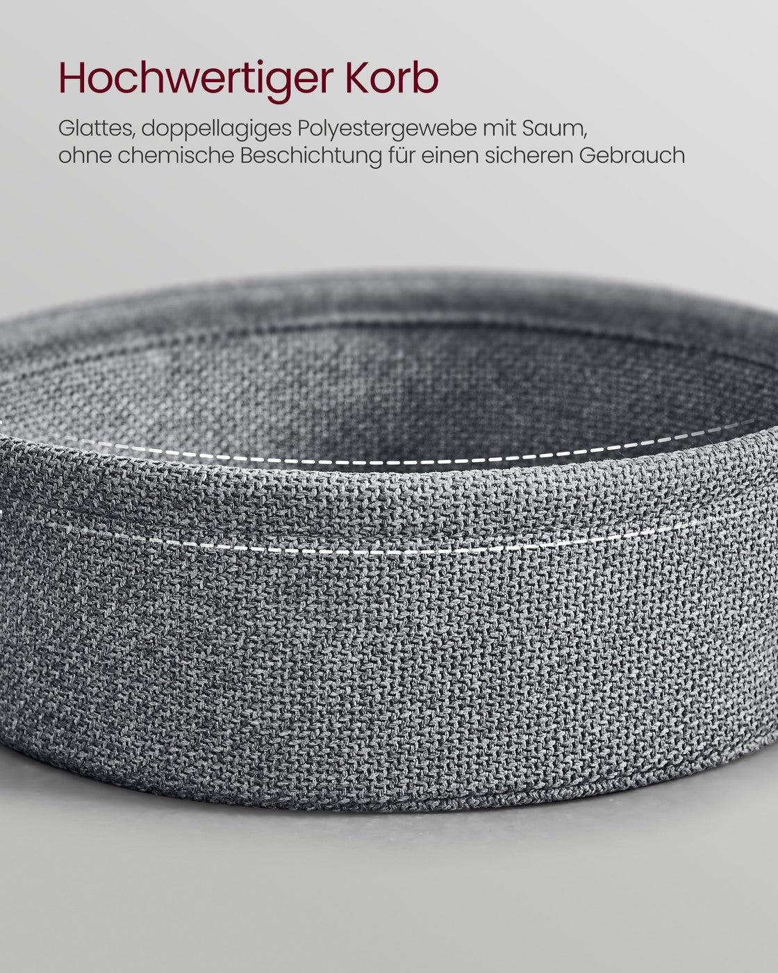 Couchtisch oval mit Stauraum und Stoffkorb Tintenschwarz-Schiefergrau