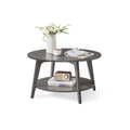 Couchtisch rund mit 2 Ebenen 80 cm d nebelgrau