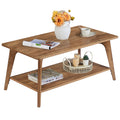 Couchtisch rund mit 2 Ebenen 100 x 55 x 45 cm erdbraun