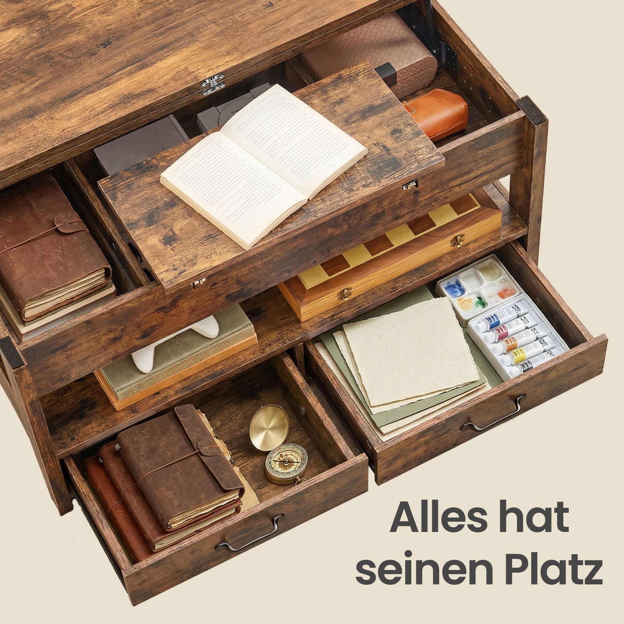 Couchtisch, Wohnzimmertisch, Gaszylinder