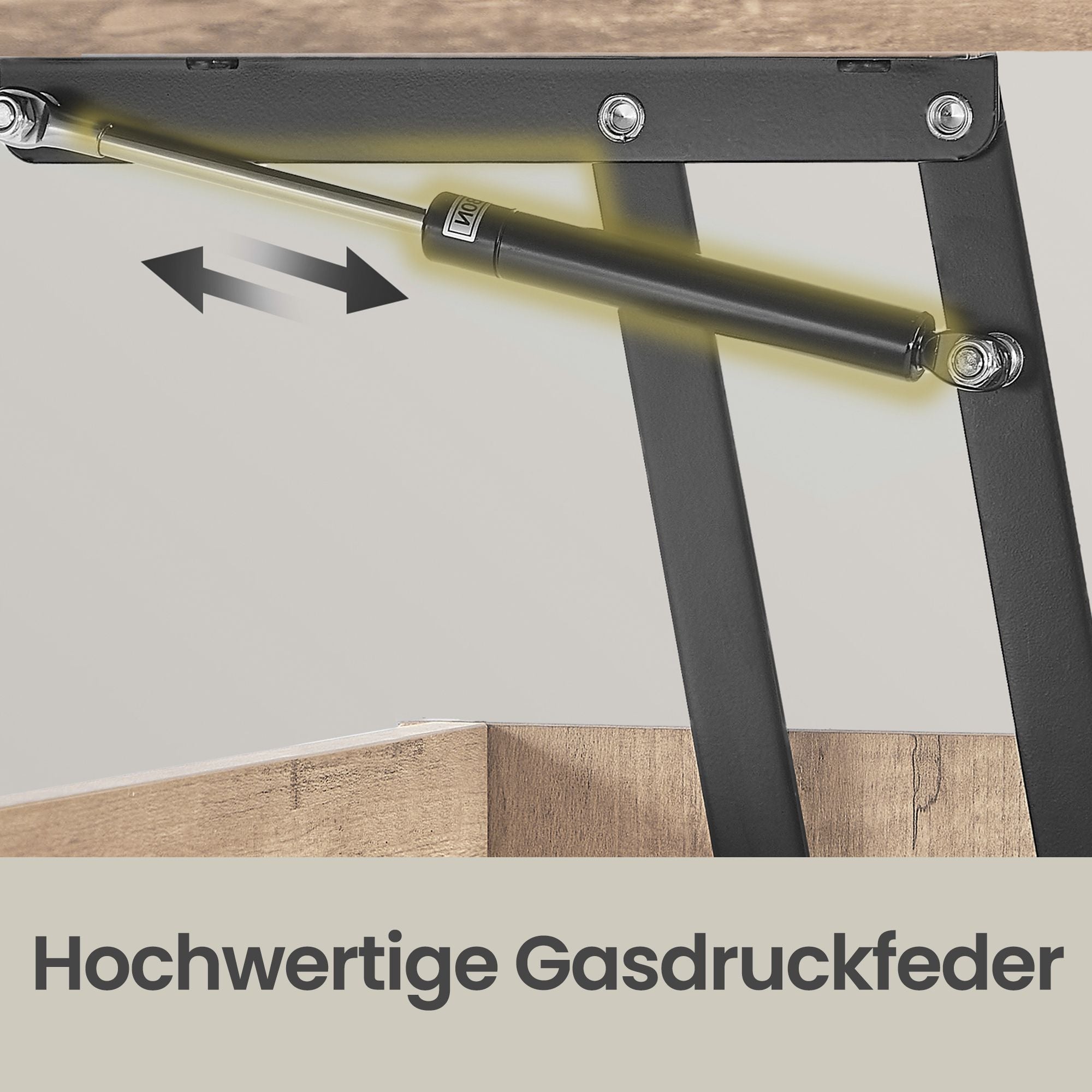 Wohnzimmertisch, höhenverstellbarer Couchtisch, verstecktes Fach