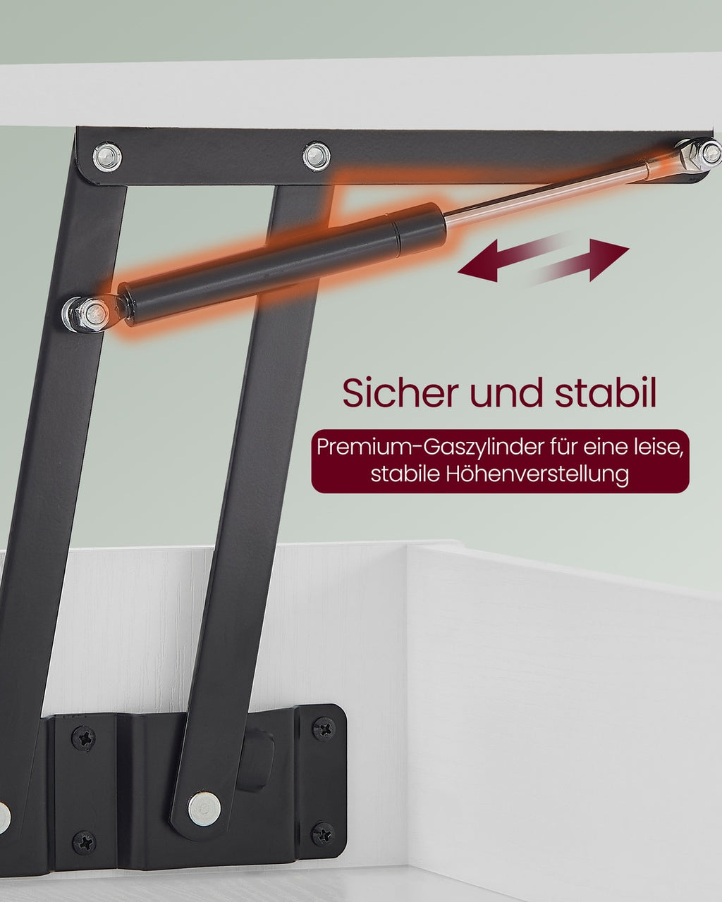 Couchtisch mit verstellbarer Platte und verstecktem Fach schneeweiß-mattweiß