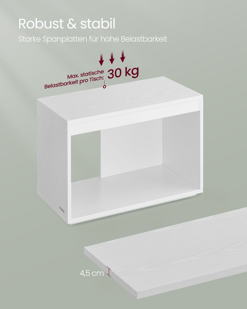 Couchtisch 3er Set mit Stauraum schneeweiß