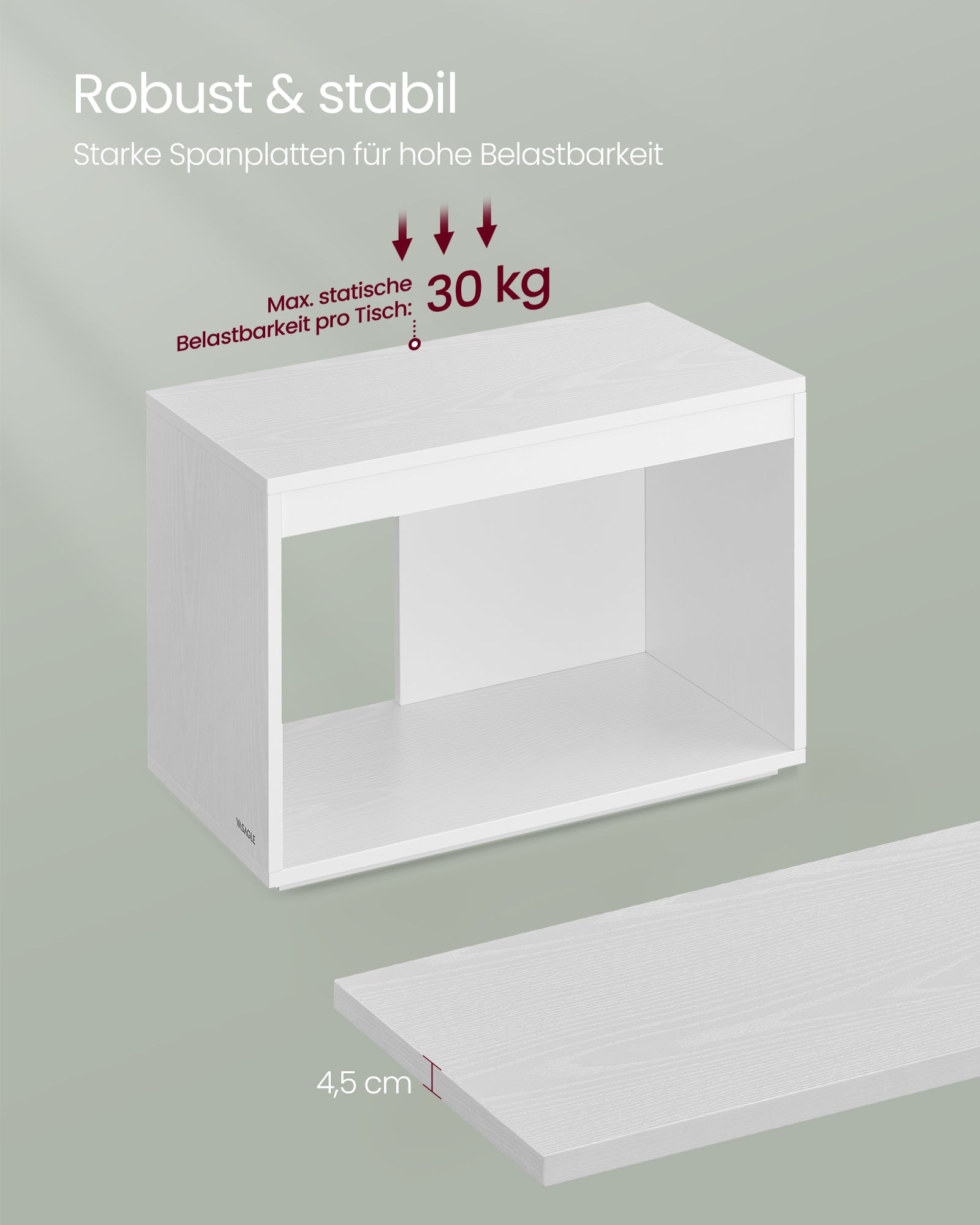 Couchtisch 3er Set mit Stauraum schneeweiß