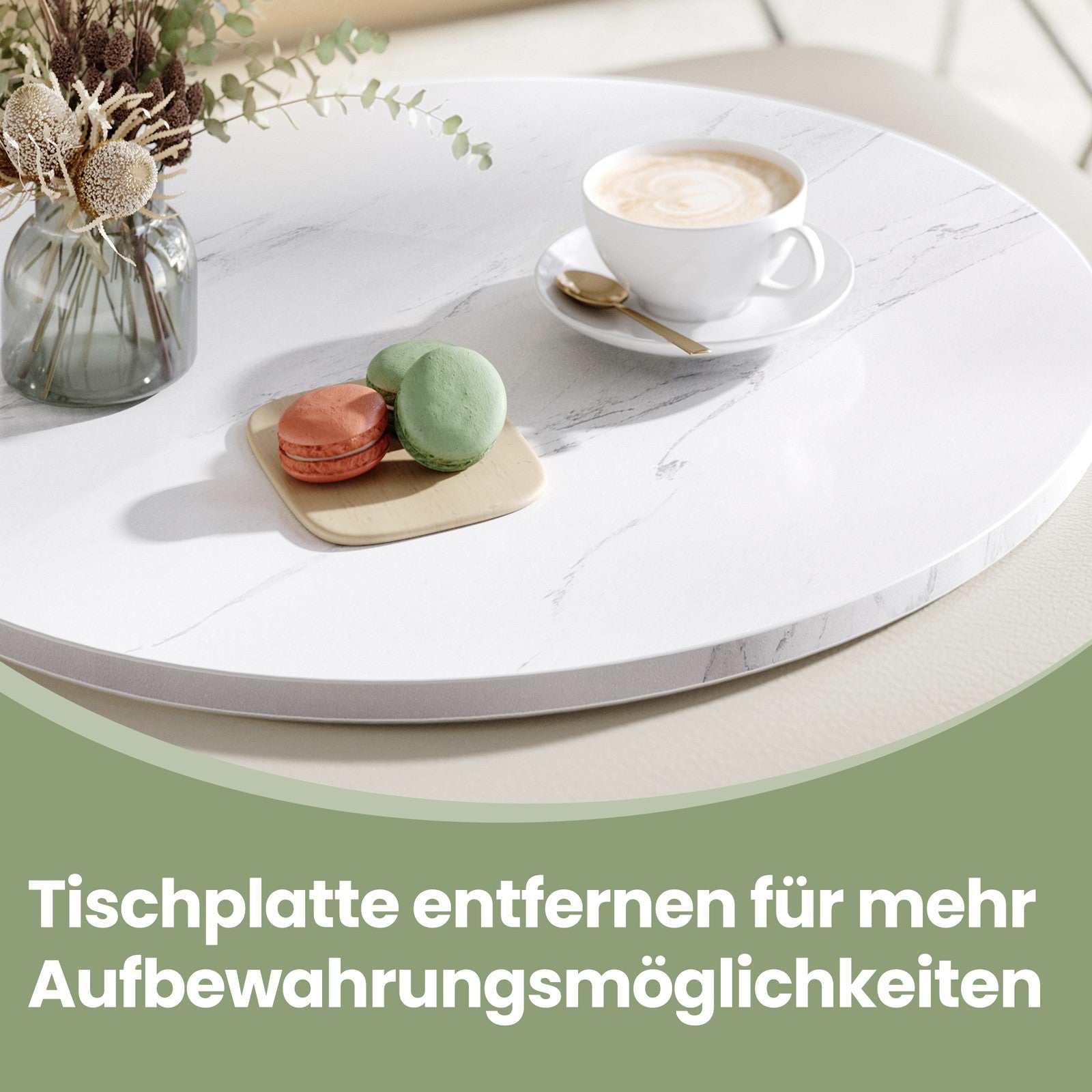 Kleiner Tisch 2er Set, runder Couchtisch, moderner Stil