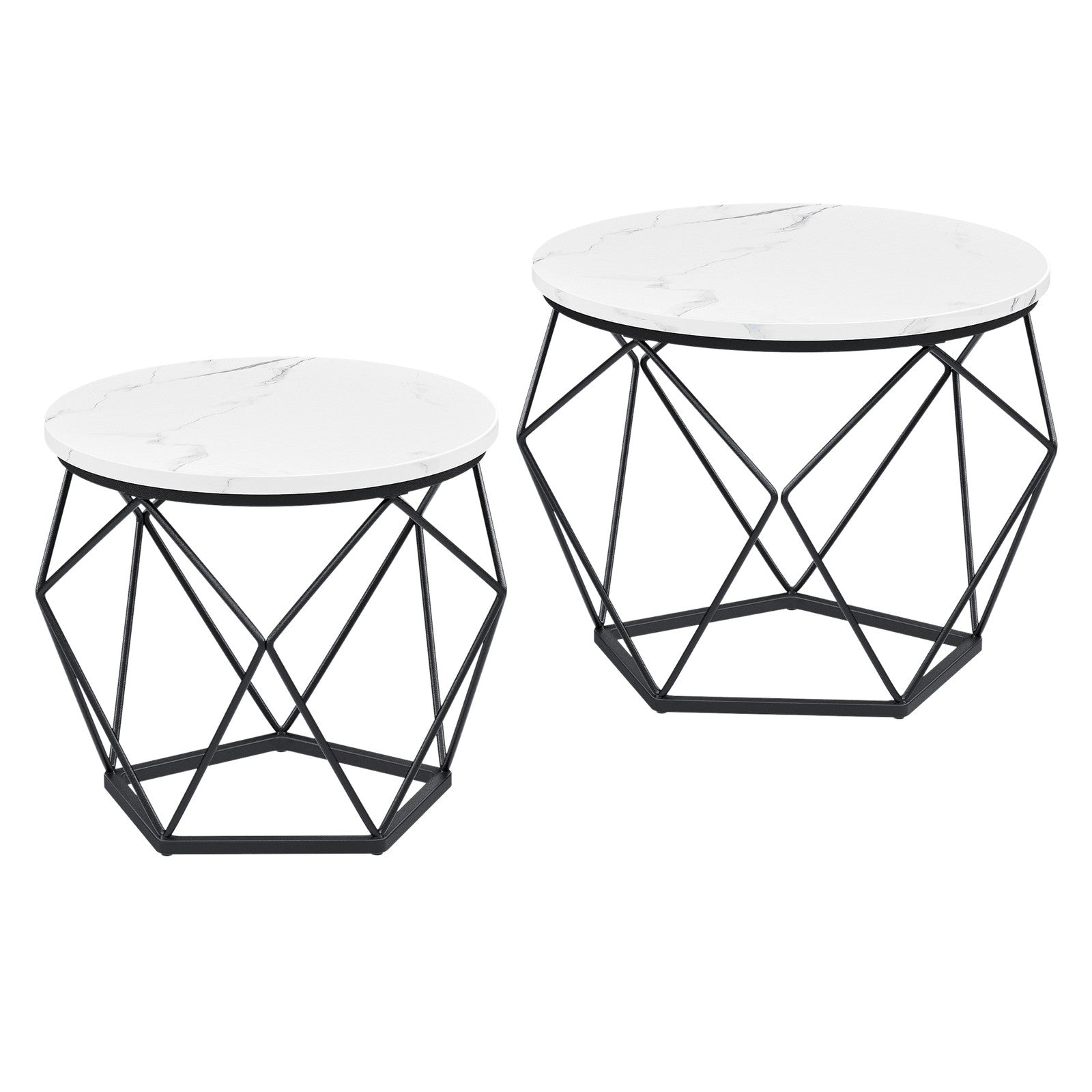 Kleiner Tisch 2er Set, runder Couchtisch, moderner Stil