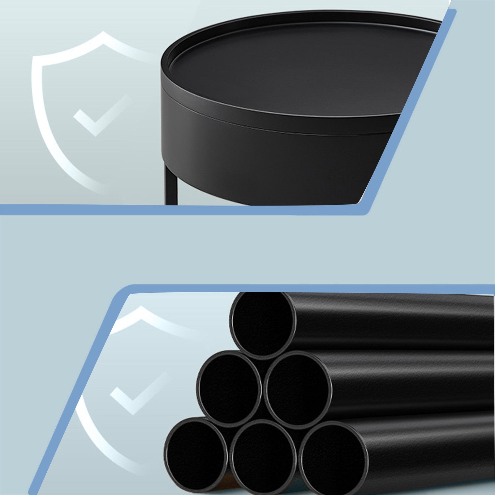 Couchtisch 2er Set, Beistelltisch rund, modern
